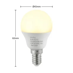 Lindby LED lamp E14 G45 4,5W 3.000K opaal set van 10