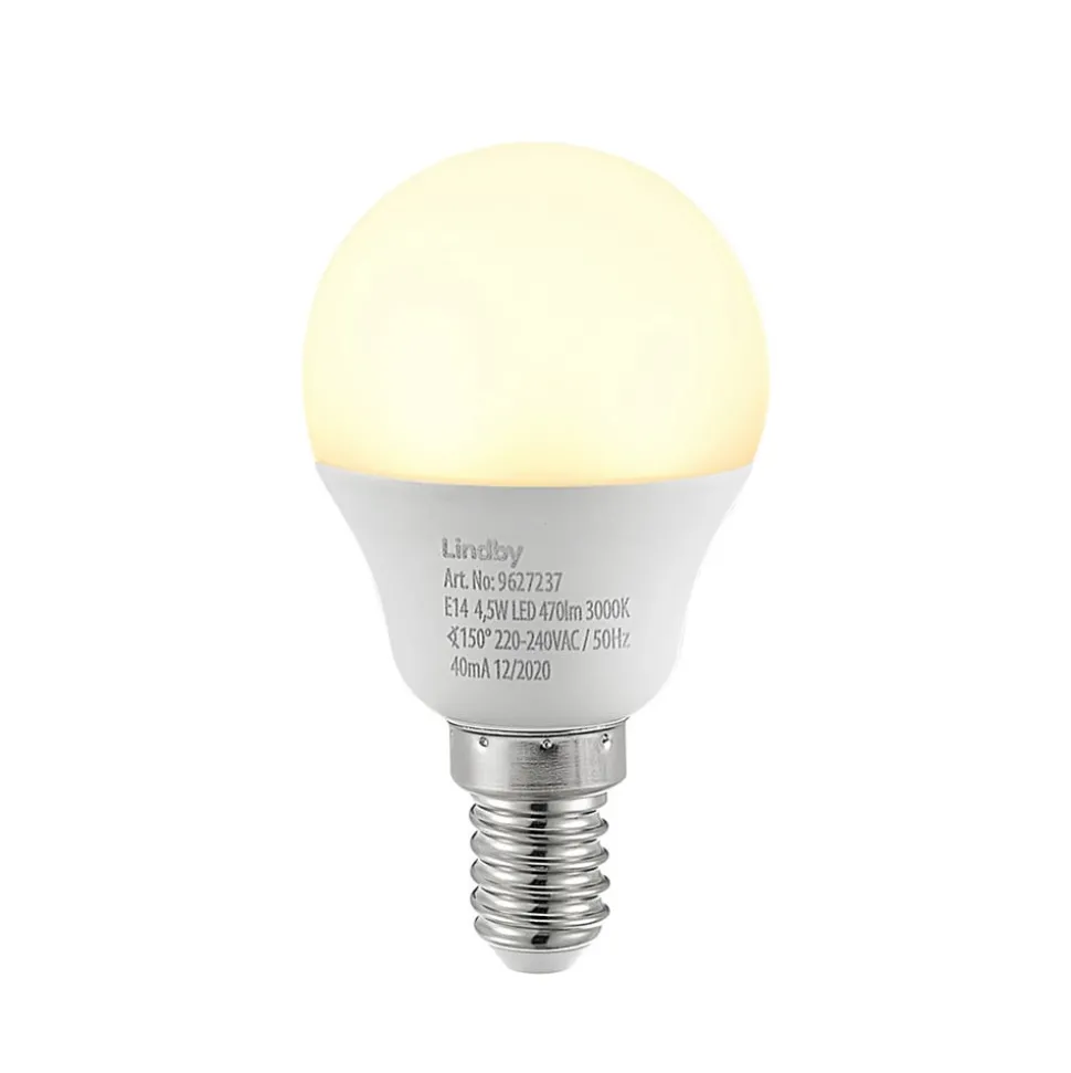 Lindby LED lamp E14 G45 4,5W 3.000K opaal set van 3