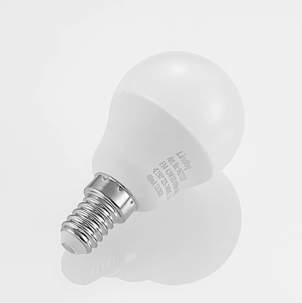 Lindby LED lamp E14 G45 4,5W 3.000K opaal set van 3