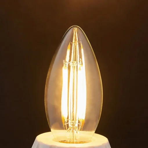 Lindby LED lamp, kaars, E14, 4W, helder, 2700K