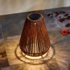 Lindby LED lamp op zonne-energie Amaria, rotan, donker, Ø 27 cm