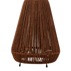 Lindby LED lamp op zonne-energie Amaria, rotan, donker, Ø 27 cm