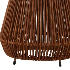 Lindby LED lamp op zonne-energie Amaria, rotan, donker, Ø 27 cm