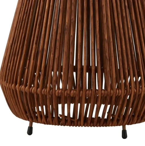 Lindby LED lamp op zonne-energie Amaria, rotan, donker, Ø 27 cm
