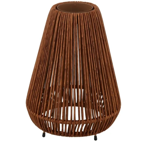 Lindby LED lamp op zonne-energie Amaria, rotan, donker, Ø 27 cm