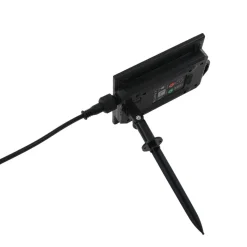 Lindby LED lamp op zonne-energie Sabriel, recht, zwart, aluminium, 3000K