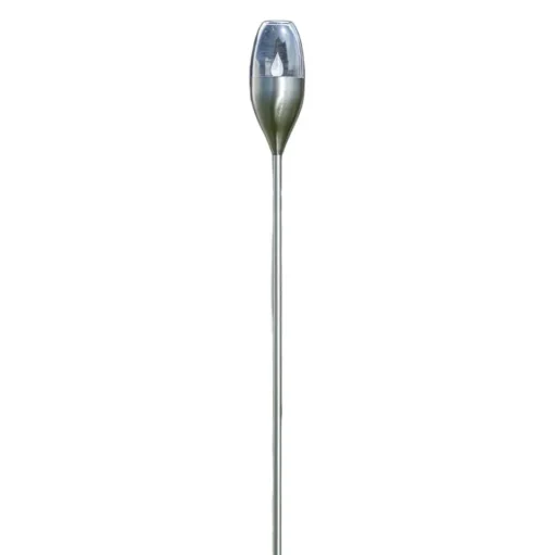 Lindby LED lamp op zonne-energie Jari, hoogte 122 cm, roestvrij staal, helder