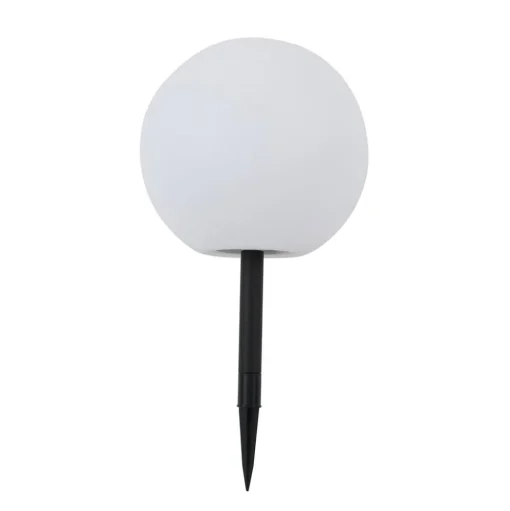 Lindby LED lamp op zonne-energie Lago, Ø 30 cm, bol, grondpin, wit