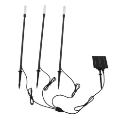 Lindby LED lamp op zonne-energie Balian, set van 3, zwart, aluminium, 3000K