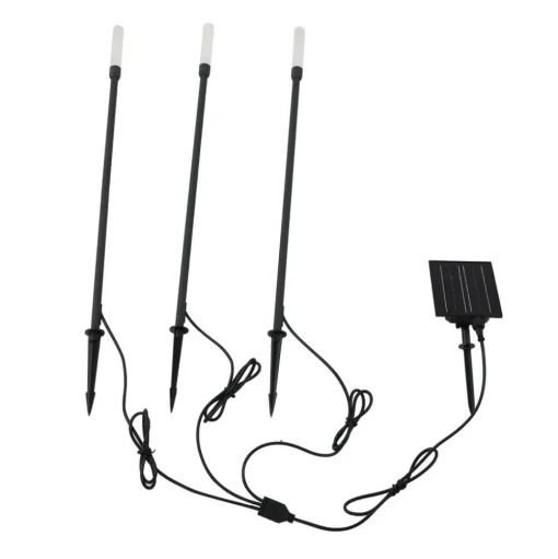 Lindby LED lamp op zonne-energie Balian, set van 3, zwart, aluminium, 3000K