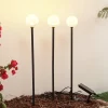 Lindby LED lamp op zonne-energie Brindley, set van 3, zwart, glas