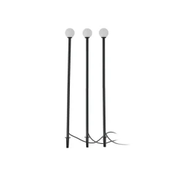 Lindby LED lamp op zonne-energie Brindley, set van 3, zwart, glas