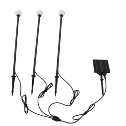 Lindby LED lamp op zonne-energie Freydis, set van 3, zwart, 2.000 K