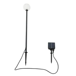 Lindby LED lamp op zonne-energie Brindley, zwart, glas, IP65