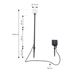 Lindby LED lamp op zonne-energie Brindley, zwart, glas, IP65