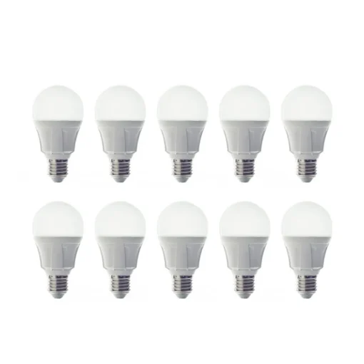 Lindby LED lamp, set van 10, E27, 8,5 W, mat, 3.000 K