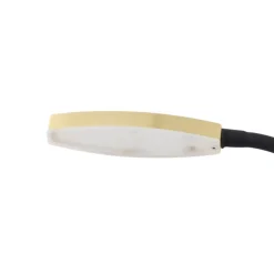 Lindby LED leeslamp Flexola, goud, rond, metaal, stekker