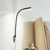 Lindby LED leeslamp Flexola, zwart, hoekig, stekker