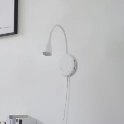 Lindby LED leeslamp Zayna, wit, kunststof, dimbaar