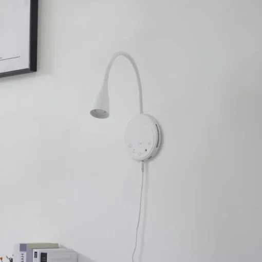 Lindby LED leeslamp Zayna, wit, kunststof, dimbaar