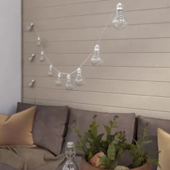 Lindby LED lichtketting Lampini, 200 cm, zwart, IP44