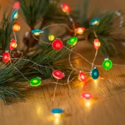 Lindby LED lichtketting Motje, ballen, rood, groen, 320 cm
