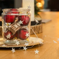 Lindby LED lichtketting Motje, sterren, 30 lampjes, 320 cm, IP20