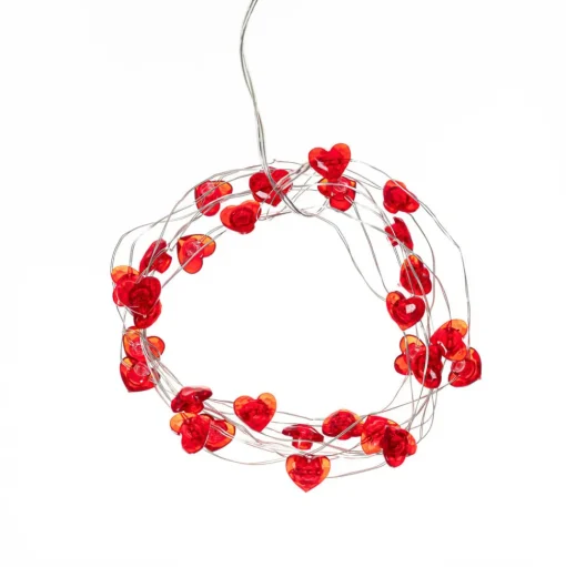 Lindby LED lichtketting Titciana, hart, Valentijnsdag, 320 cm