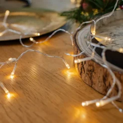 Lindby LED lichtketting Yven, 30 lampjes, 320 cm, timer