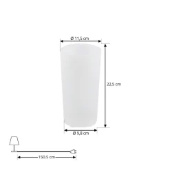 Lindby LED oplaadbare bloemenvaas Florista, RGB, IP54, Ø 12cm, wit