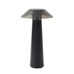 Lindby LED oplaadbare buiten tafellamp Gomba, zwart, dimbaar