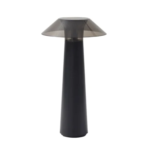 Lindby LED oplaadbare buiten tafellamp Gomba, zwart, dimbaar
