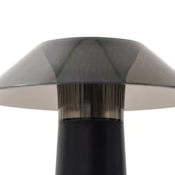 Lindby LED oplaadbare buiten tafellamp Gomba, zwart, dimbaar