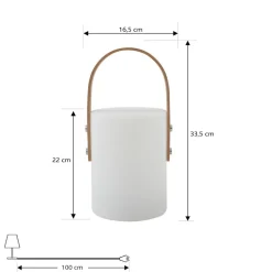 Lindby LED oplaadbare tafel buitenlamp Juria, wit, CCT, IP44