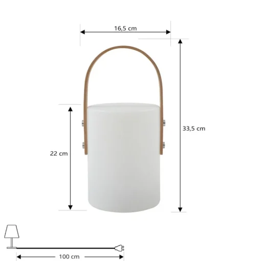 Lindby LED oplaadbare tafel buitenlamp Juria, wit, CCT, IP44