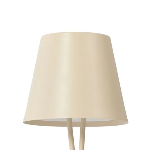 Lindby LED oplaadbare tafellamp Janea, CROSS, beige, metaal
