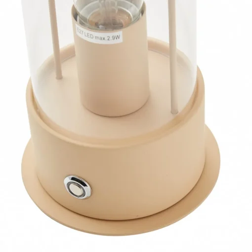Lindby LED oplaadbare tafellamp Yvette, abrikoos-beige, IP44, touch