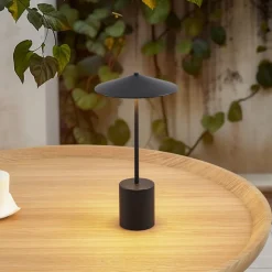 Lindby LED oplaadbare tafellamp Janea CUBE, groen, metaal