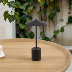 Lindby LED oplaadbare tafellamp Janea CUBE, groen, metaal