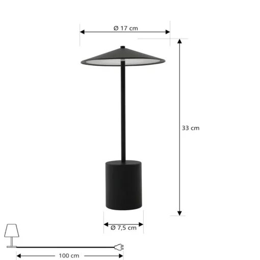 Lindby LED oplaadbare tafellamp Janea CUBE, groen, metaal