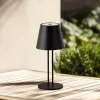 Lindby LED oplaadbare tafellamp Janea TWIN, zwart, metaal