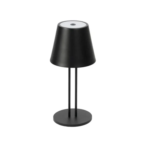 Lindby LED oplaadbare tafellamp Janea TWIN, zwart, metaal