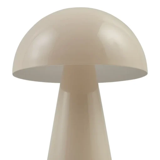Lindby LED oplaadbare tafellamp Nevijo, beige, Ø20cm, USB, dimmer