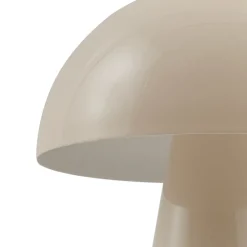 Lindby LED oplaadbare tafellamp Nevijo, beige, Ø20cm, USB, dimmer