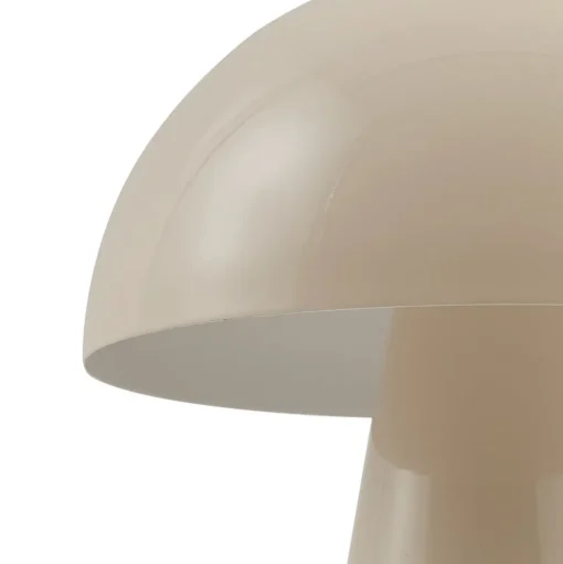 Lindby LED oplaadbare tafellamp Nevijo, beige, Ø20cm, USB, dimmer