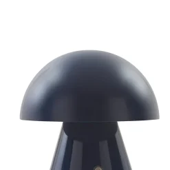 Lindby LED oplaadbare tafellamp Nevijo, blauw, Ø18cm, USB, dimmer