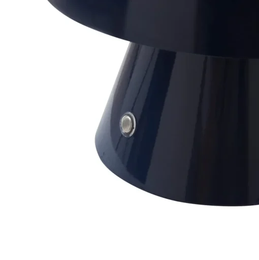 Lindby LED oplaadbare tafellamp Nevijo, blauw, Ø18cm, USB, dimmer