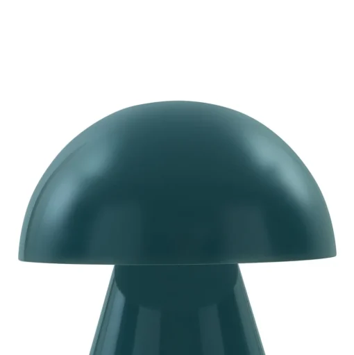 Lindby LED oplaadbare tafellamp Nevijo, petrol, Ø18cm, USB, dimmer