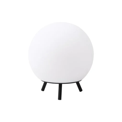 Lindby LED oplaadbare tafellamp Aurilia, zwart/wit, ijzer, IP44