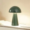 Lindby LED oplaadbare tafellamp Nevijo, groen, Ø20 cm, USB, dimmer